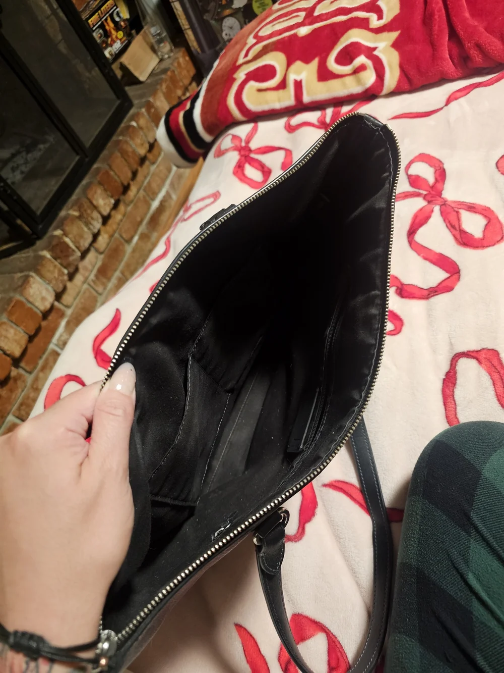 Coach Black Signature Zip-Top Tote